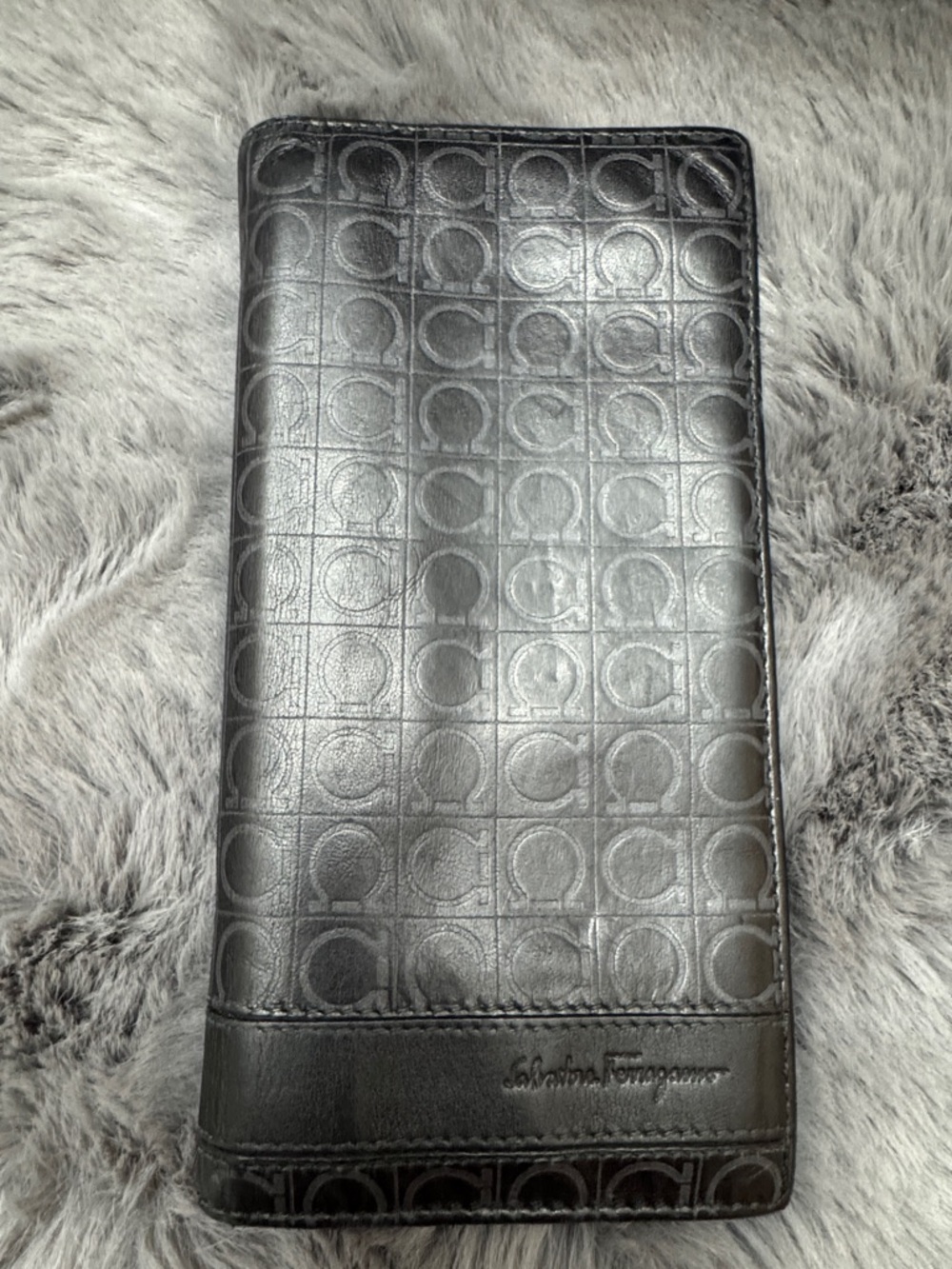 Ferragamo long black wallet